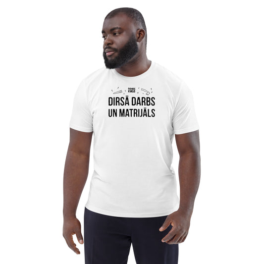 Krekls "DIRSĀ DARBS UN MATRIJĀLS" | Balts